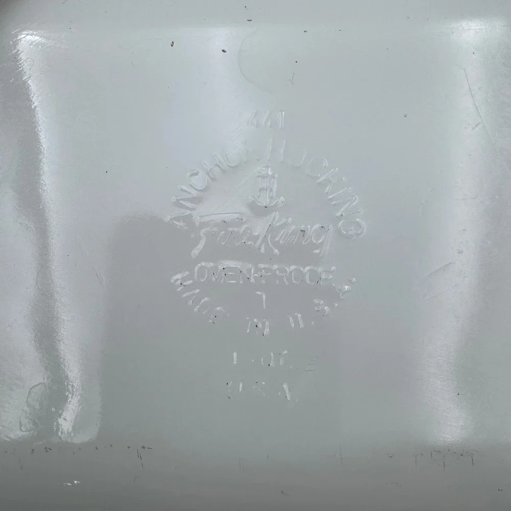 Anchor Hocking Fire-King Blue Cornflower Milk Glass Loaf Pan 441 1 Qt Ovenproof